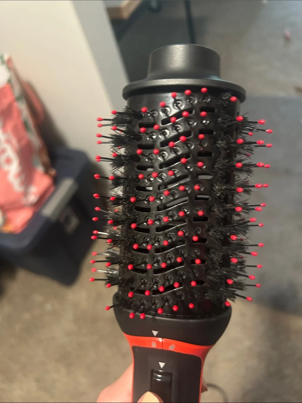 Revlon Black Hot Air Styling Brush with Red-Tipped Bristles